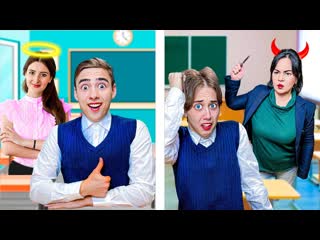 free хорошая vs плохая учительница в реальнои школе луномосик hd