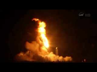 free американская ракета антарес с космическим кораблем сигнус взорвалась при запуске 360 hd
