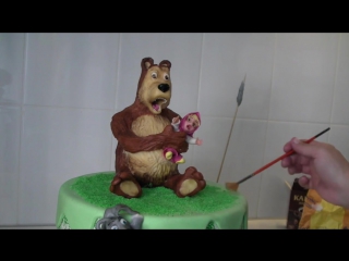free торт рецепт торт маша и медведь cake masha and the bear оформление тортов украшение тортов мастер класс мастика hd