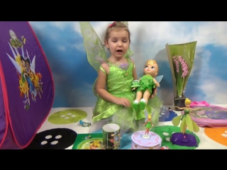 free катя фея динь динь открывает много игрушек в палатке disney fairies tinker bell a lot of toys hd
