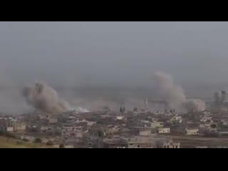 free видео работы авиации и артиллерии по боевикам в городе кафр набуда на севере провинции хама hd