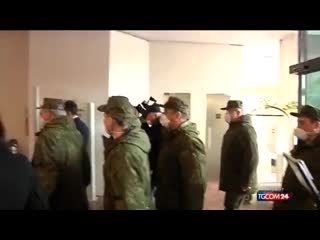 free итальянское телевидение показало новые кадры работы российских военных по борьбе с коронавирусом в бергамо hd