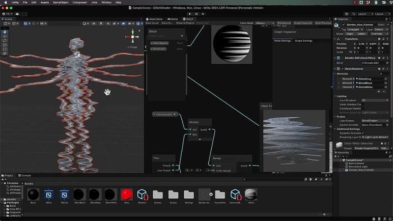 free create a scary glitch shader with shader graph part 3 hd
