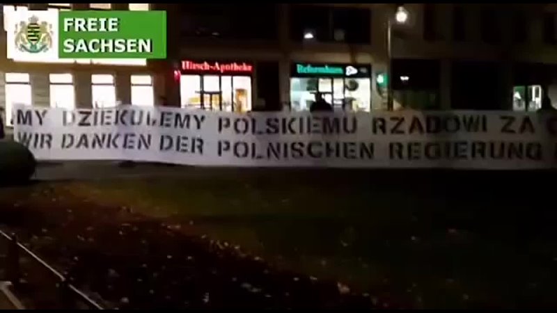 free немцы вышли на митинг с плакатами мы благодарим польское правительство за защиту немецких границ hd