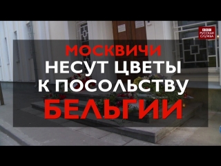 free москвичи приносят цветы к посольству бельгии в память о жертвах теракта в брюсселе hd