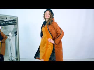 free пальто с капюшоном рыжее с полосой hd