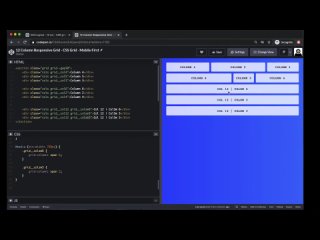 free 12 column grid with css grid mobile first responsive breakpoints hd