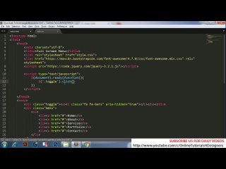 free fullpage navigation menu with jquery and css3 fullscreen navbar jquery tutorial for beginners hd