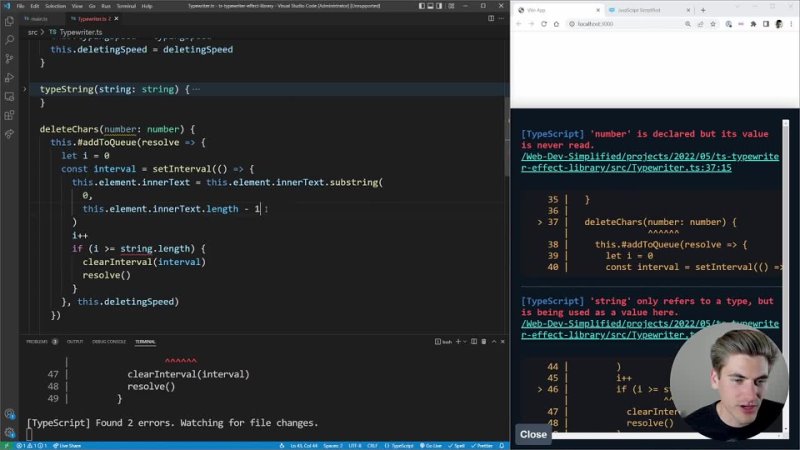 free can i create this typing animation using typescript hd