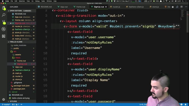 free build a trello clone with vue jsvuetify js and feathers js part 1 hd