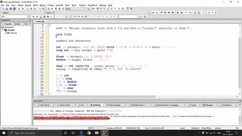 free c tutorial for beginners 4 c input input statements in c escape sequences hd