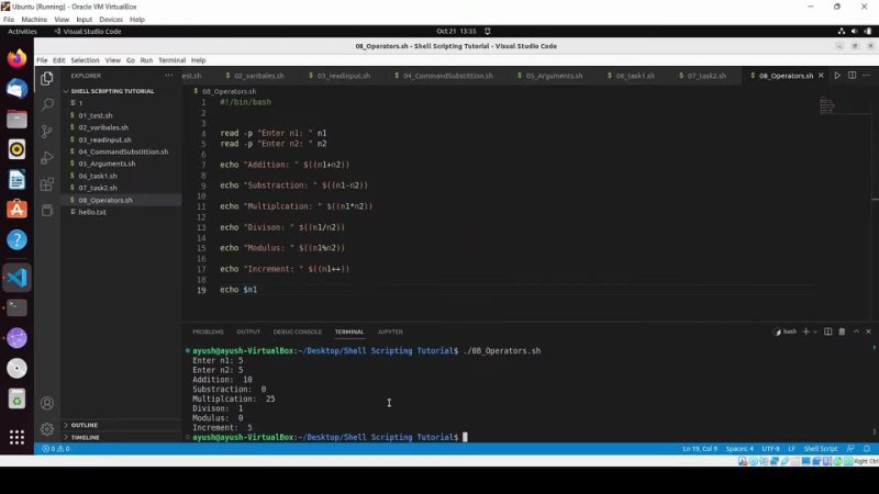 free basic operators in shell scripting shell scripting tutorial for beginners hd