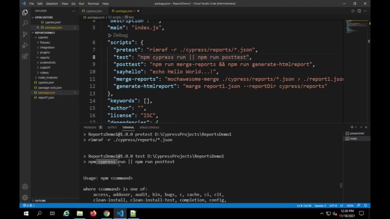 free cypress beginner tutorial 11 html reports solution unexpected token in json at position 0 hd