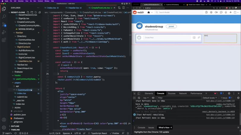 free code a reddit clone with react next js firebase v9 chakra ui full course hd