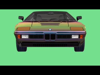 free автомобиль bmw m1 green screen футаж на зелёном фоне хромакей анимация автомобиля бмв hd