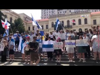 free на день московии в тбилиси и варшаве люди вышли поддержать украину hd