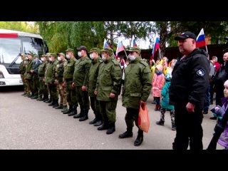 free в альметьевске прошла очередная отпраа мобилизованных бойцов hd