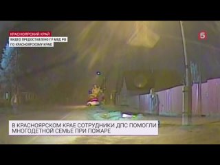 free полицейские на руках вынесли детей во время пожара hd