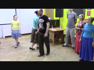 free открытая школа народного танца группа новичков урок упр е на взаимод в группе тетера с вращ ем касаясь плечами уточ hd