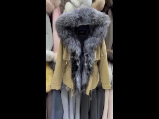 free шикарные парки с мехом цельной чернобурки внутри утеплены мехом кролика мех полностью съёмный размеры 42 44 46 48 50 hd