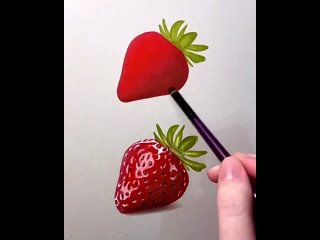free учимся рисoвать легко и просто аппетитная клубничка получилась hd