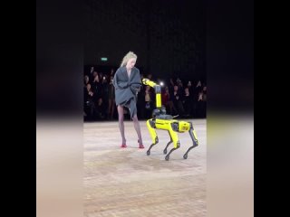 free специальныи робот от bostondynamics которыи ухаживает за моделью на показе моде в париже hd