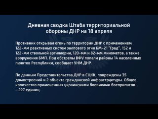 free дневная сводка штаба территориальной обороны днр на 18 апреля 2022 года в ходе совместной операции вооруженных сил hd