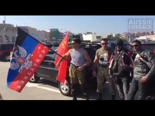 free пасынок глаома всу сырского по пляжу бондай в австралии ездит на джипе с флагами ссср лднр и новороссии hd