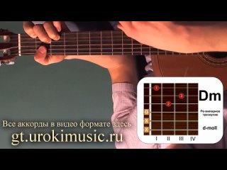 free vse urokimusic ru аккорд dm ре минор d moll как играть позиция 1 песни под гитару для девушек hd