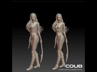 free эльфийка ножами 3д модель для чпупринтера барельеф elf knives 3d model for cncprinter bas relief hd