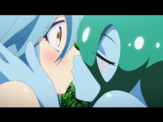 free monster musume papi x suu kiss yuri lesbian scene повседневная жизнь с девушками монстрами hd