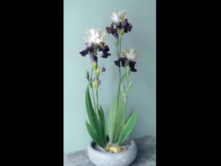 free композиция с ирисами полимерная глина composition with irises polymer clay hd