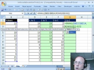 free mrexcel excelisfun friendly challenge 12 sort numbers with formula hd