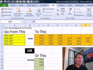 free mrexcel excelisfun friendly challenge 57 extract many years from just two years hd